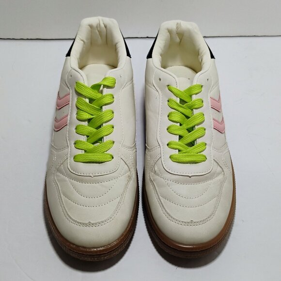 NEW Nicole Miller Sneakers Skate Shoes Women 10M White Pink Retro - Picture 2 of 9